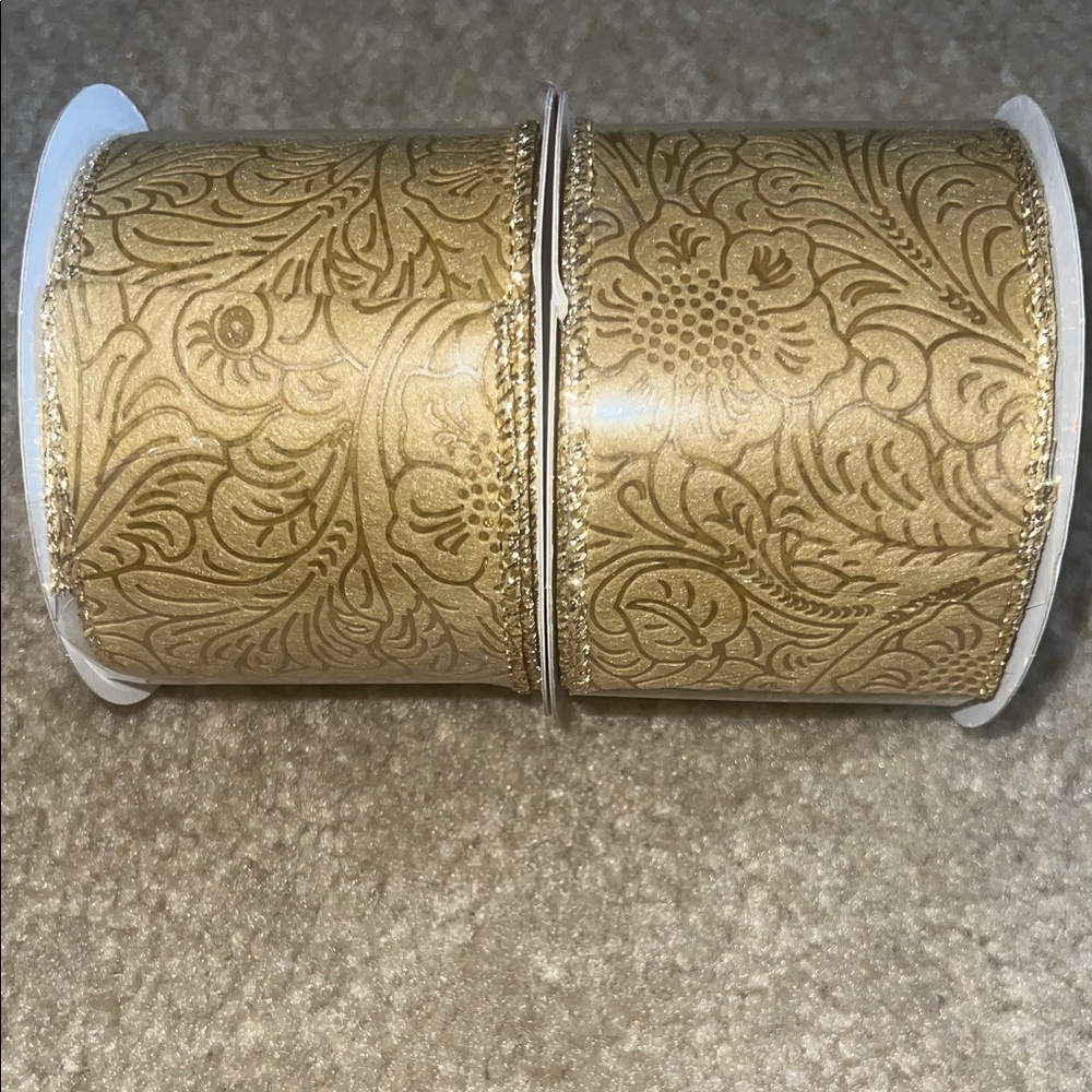Brand new Gold Floral Embossed Ribbon